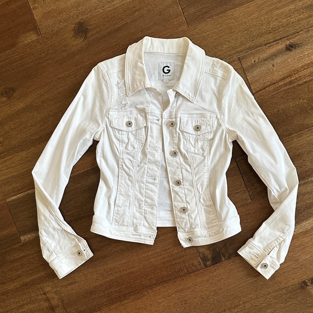 G By Guess White Denim Jacket